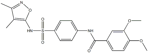 N-(4-{[(3,4-dimethyl-5-isoxazolyl)amino]sulfonyl}phenyl)-3,4-dimethoxybenzamide Struktur