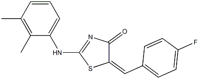 2-(2,3-dimethylanilino)-5-(4-fluorobenzylidene)-1,3-thiazol-4(5H)-one Struktur