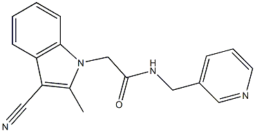 2-(3-cyano-2-methyl-1H-indol-1-yl)-N-(3-pyridinylmethyl)acetamide Struktur