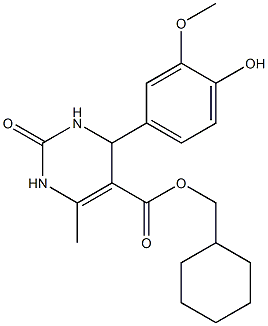 cyclohexylmethyl 4-(4-hydroxy-3-methoxyphenyl)-6-methyl-2-oxo-1,2,3,4-tetrahydro-5-pyrimidinecarboxylate Struktur