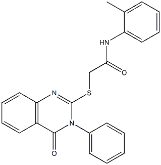 N-(2-methylphenyl)-2-[(4-oxo-3-phenyl-3,4-dihydroquinazolin-2-yl)sulfanyl]acetamide Struktur