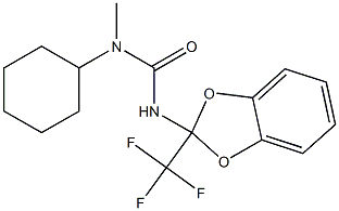 N-cyclohexyl-N-methyl-N'-[2-(trifluoromethyl)-1,3-benzodioxol-2-yl]urea Struktur