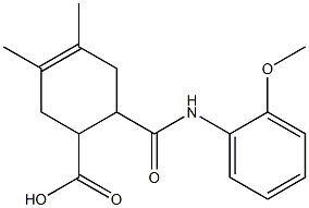 6-[(2-methoxyanilino)carbonyl]-3,4-dimethyl-3-cyclohexene-1-carboxylic acid Struktur