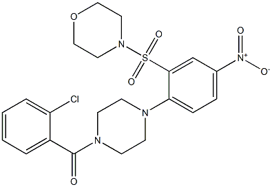 4-({2-[4-(2-chlorobenzoyl)piperazin-1-yl]-5-nitrophenyl}sulfonyl)morpholine Struktur