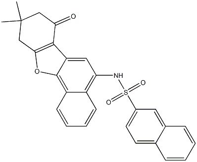 N-(9,9-dimethyl-7-oxo-7,8,9,10-tetrahydronaphtho[1,2-b][1]benzofuran-5-yl)-2-naphthalenesulfonamide Struktur