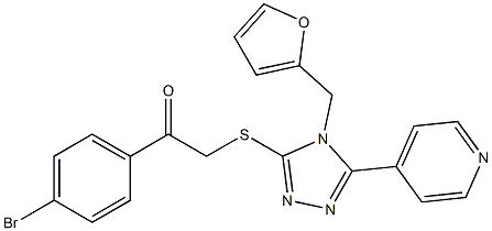 1-(4-bromophenyl)-2-{[4-(2-furylmethyl)-5-(4-pyridinyl)-4H-1,2,4-triazol-3-yl]sulfanyl}ethanone Struktur