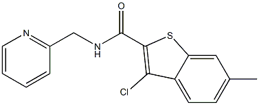 3-chloro-6-methyl-N-(2-pyridinylmethyl)-1-benzothiophene-2-carboxamide Struktur