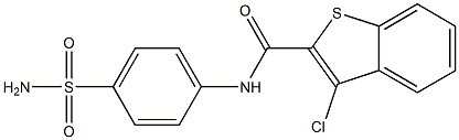 N-[4-(aminosulfonyl)phenyl]-3-chloro-1-benzothiophene-2-carboxamide Struktur