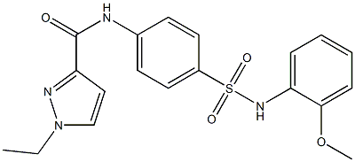 1-ethyl-N-{4-[(2-methoxyanilino)sulfonyl]phenyl}-1H-pyrazole-3-carboxamide Struktur