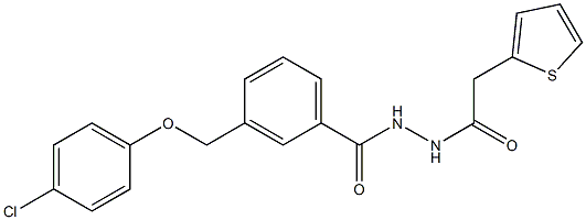 3-[(4-chlorophenoxy)methyl]-N'-(2-thienylacetyl)benzohydrazide Struktur