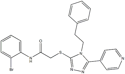 N-(2-bromophenyl)-2-{[4-(2-phenylethyl)-5-(4-pyridinyl)-4H-1,2,4-triazol-3-yl]sulfanyl}acetamide Struktur