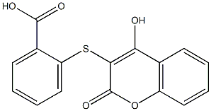 2-[(4-hydroxy-2-oxo-2H-chromen-3-yl)sulfanyl]benzoic acid Struktur