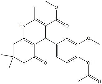 methyl 4-[4-(acetyloxy)-3-methoxyphenyl]-2,7,7-trimethyl-5-oxo-1,4,5,6,7,8-hexahydro-3-quinolinecarboxylate Struktur