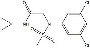 N-cyclopropyl-2-[3,5-dichloro(methylsulfonyl)anilino]acetamide Struktur