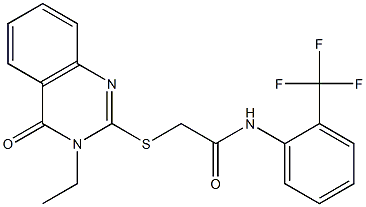 2-[(3-ethyl-4-oxo-3,4-dihydroquinazolin-2-yl)sulfanyl]-N-[2-(trifluoromethyl)phenyl]acetamide Struktur