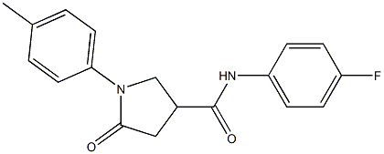 N-(4-fluorophenyl)-1-(4-methylphenyl)-5-oxo-3-pyrrolidinecarboxamide Struktur