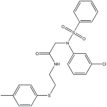 2-[3-chloro(phenylsulfonyl)anilino]-N-{2-[(4-methylphenyl)sulfanyl]ethyl}acetamide Struktur