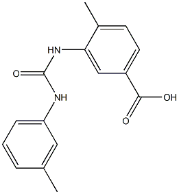 4-methyl-3-[(3-toluidinocarbonyl)amino]benzoic acid Struktur