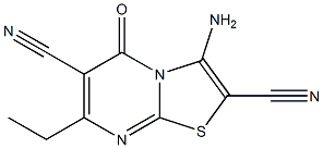 3-amino-7-ethyl-5-oxo-5H-[1,3]thiazolo[3,2-a]pyrimidine-2,6-dicarbonitrile Struktur