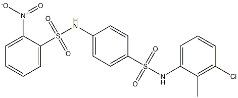 N-{4-[(3-chloro-2-methylanilino)sulfonyl]phenyl}-2-nitrobenzenesulfonamide Struktur