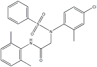 2-[4-chloro-2-methyl(phenylsulfonyl)anilino]-N-(2,6-dimethylphenyl)acetamide Struktur