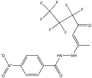 N'-(4,4,5,5,6,6,6-heptafluoro-1-methyl-3-oxo-1-hexenyl)-4-nitrobenzohydrazide Struktur