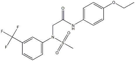 N-(4-ethoxyphenyl)-2-[(methylsulfonyl)-3-(trifluoromethyl)anilino]acetamide Struktur