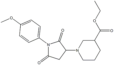 ethyl 1-[1-(4-methoxyphenyl)-2,5-dioxopyrrolidin-3-yl]piperidine-3-carboxylate Struktur