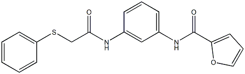 N-(3-{[2-(phenylsulfanyl)acetyl]amino}phenyl)-2-furamide Struktur