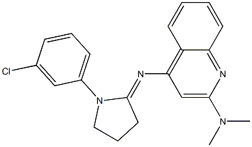 N-[1-(3-chlorophenyl)-2-pyrrolidinylidene]-N-[2-(dimethylamino)-4-quinolinyl]amine Struktur