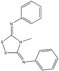 N-[4-methyl-5-(phenylimino)-1,2,4-dithiazolidin-3-ylidene]-N-phenylamine Struktur