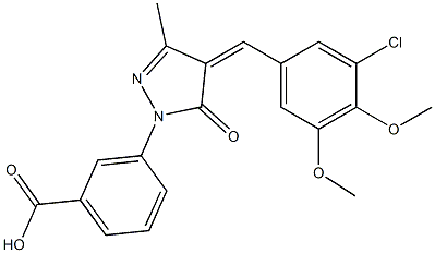 3-[4-(3-chloro-4,5-dimethoxybenzylidene)-3-methyl-5-oxo-4,5-dihydro-1H-pyrazol-1-yl]benzoic acid Struktur