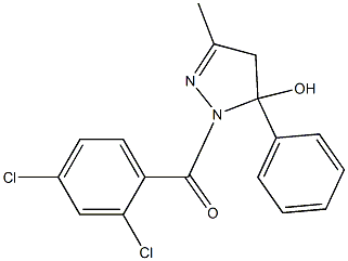 1-(2,4-dichlorobenzoyl)-3-methyl-5-phenyl-4,5-dihydro-1H-pyrazol-5-ol Struktur