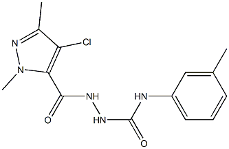 2-[(4-chloro-1,3-dimethyl-1H-pyrazol-5-yl)carbonyl]-N-(3-methylphenyl)hydrazinecarboxamide Struktur