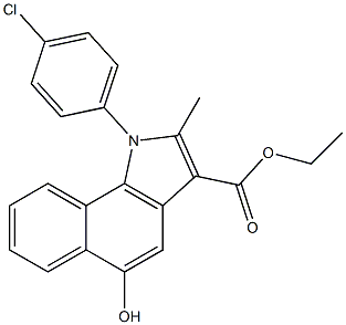 ethyl 1-(4-chlorophenyl)-5-hydroxy-2-methyl-1H-benzo[g]indole-3-carboxylate Struktur