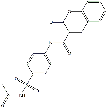 N-{4-[(acetylamino)sulfonyl]phenyl}-2-oxo-2H-chromene-3-carboxamide Struktur