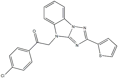 1-(4-chlorophenyl)-2-[2-(2-thienyl)-4H-[1,2,4]triazolo[1,5-a]benzimidazol-4-yl]ethanone Struktur