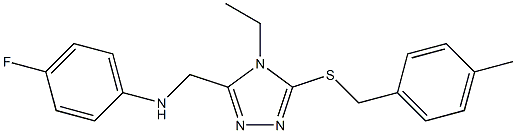 N-({4-ethyl-5-[(4-methylbenzyl)sulfanyl]-4H-1,2,4-triazol-3-yl}methyl)-N-(4-fluorophenyl)amine Struktur