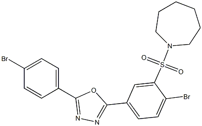 1-({2-bromo-5-[5-(4-bromophenyl)-1,3,4-oxadiazol-2-yl]phenyl}sulfonyl)azepane Struktur