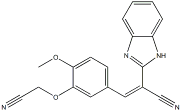 2-(1H-benzimidazol-2-yl)-3-[3-(cyanomethoxy)-4-methoxyphenyl]acrylonitrile Struktur