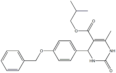 isobutyl 4-[4-(benzyloxy)phenyl]-6-methyl-2-oxo-1,2,3,4-tetrahydro-5-pyrimidinecarboxylate Struktur