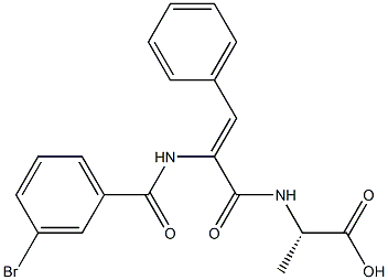 N-{2-[(3-bromobenzoyl)amino]-3-phenylacryloyl}alanine Struktur