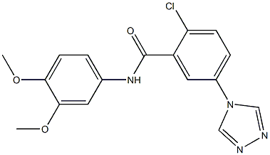 2-chloro-N-(3,4-dimethoxyphenyl)-5-(4H-1,2,4-triazol-4-yl)benzamide Struktur