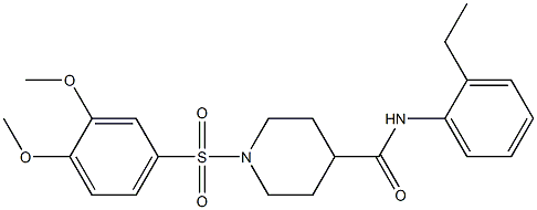 1-[(3,4-dimethoxyphenyl)sulfonyl]-N-(2-ethylphenyl)-4-piperidinecarboxamide Struktur