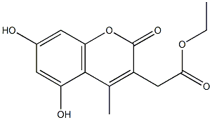 ethyl (5,7-dihydroxy-4-methyl-2-oxo-2H-chromen-3-yl)acetate Struktur