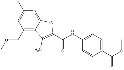 methyl 4-({[3-amino-4-(methoxymethyl)-6-methylthieno[2,3-b]pyridin-2-yl]carbonyl}amino)benzoate Struktur