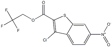 2,2,2-trifluoroethyl 3-chloro-6-nitro-1-benzothiophene-2-carboxylate Struktur