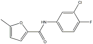 N-(3-chloro-4-fluorophenyl)-5-methyl-2-furamide Struktur