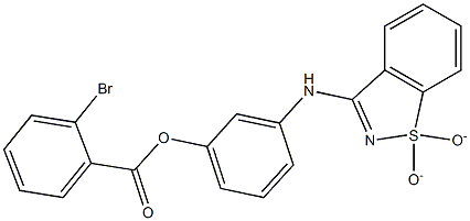 3-[(1,1-dioxido-1,2-benzisothiazol-3-yl)amino]phenyl 2-bromobenzoate Struktur