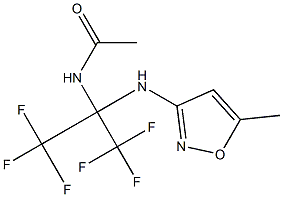 N-[2,2,2-trifluoro-1-[(5-methyl-3-isoxazolyl)amino]-1-(trifluoromethyl)ethyl]acetamide Struktur